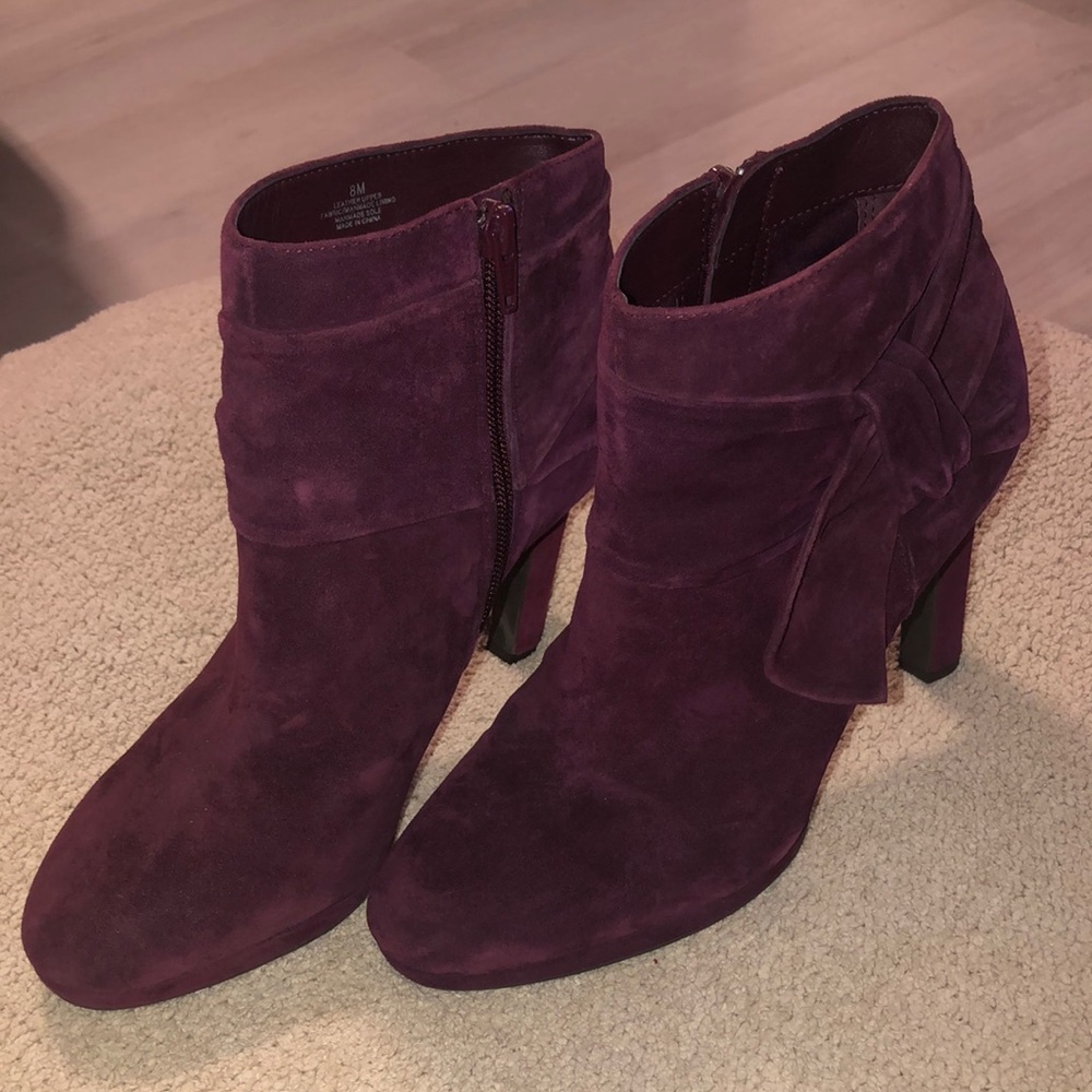 Gianni Bini Rich Purple Suede Ankle Boots